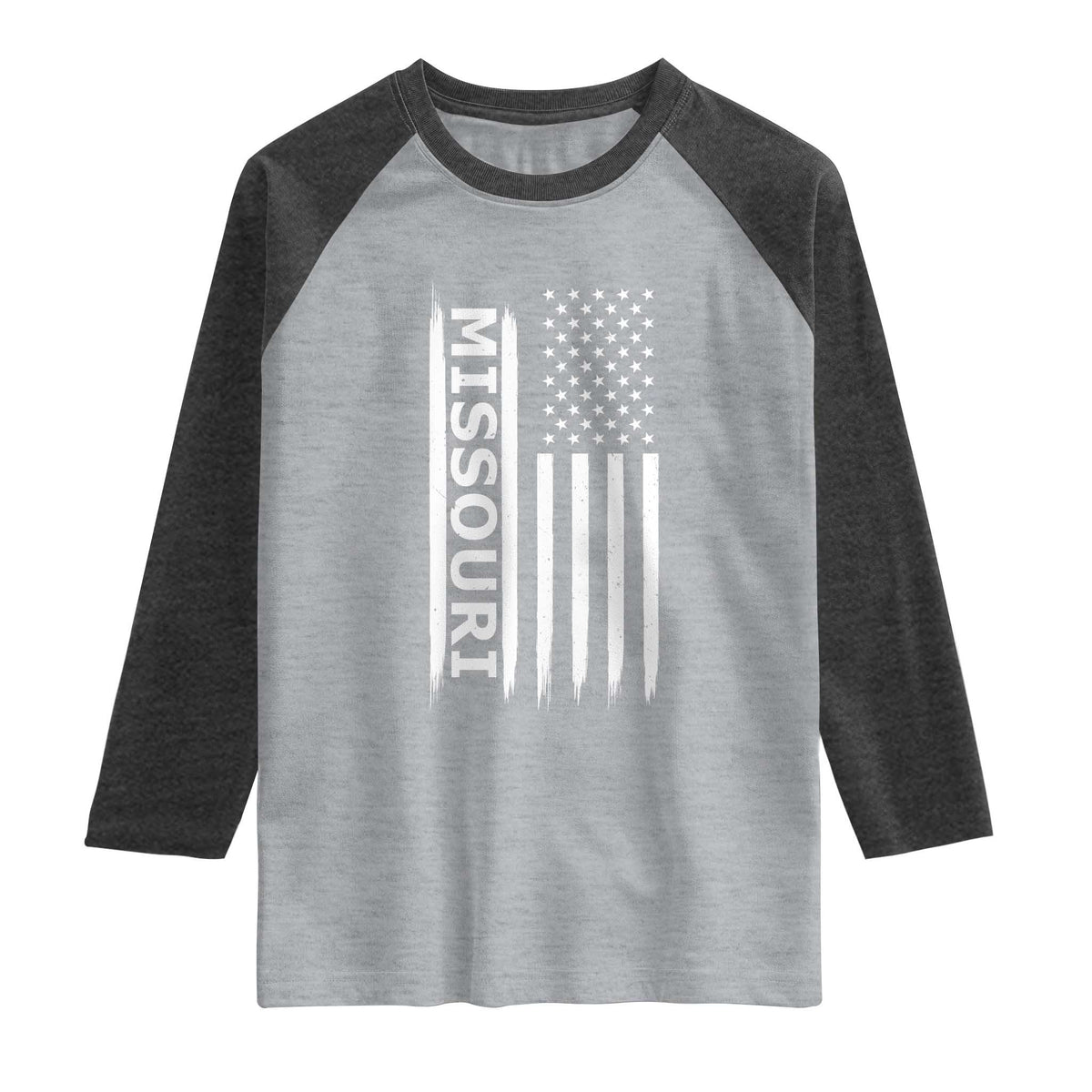 USA Flag Missouri State Pride Raglan Shirt Missourian Pride