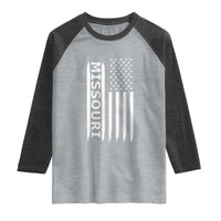 USA Flag Missouri State Pride Raglan Shirt Missourian Pride