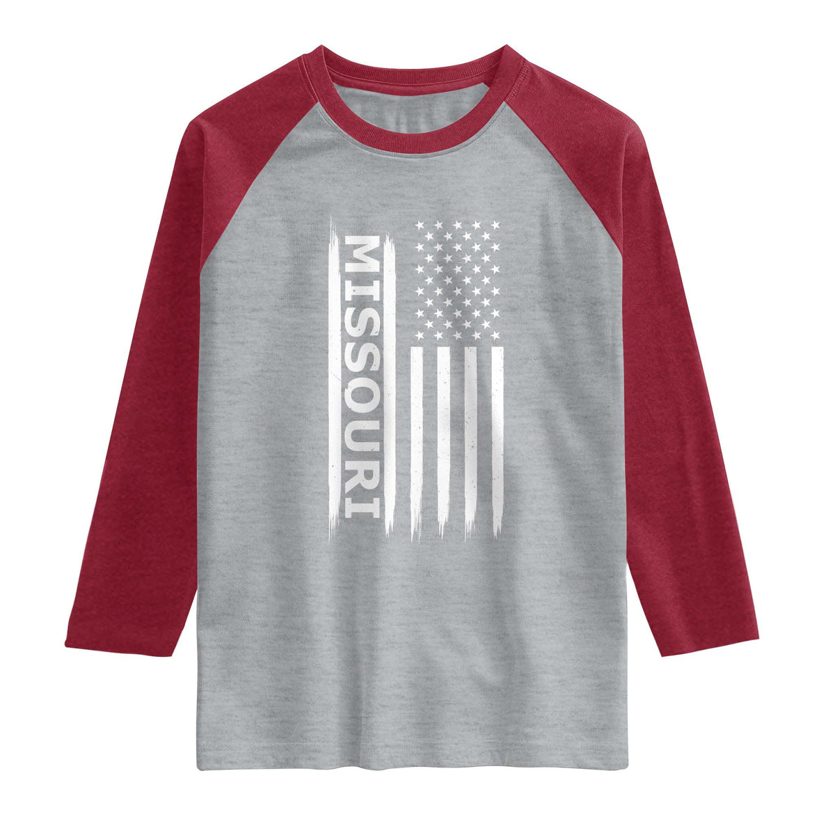 USA Flag Missouri State Pride Raglan Shirt Missourian Pride