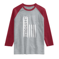 USA Flag Missouri State Pride Raglan Shirt Missourian Pride