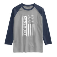 USA Flag Missouri State Pride Raglan Shirt Missourian Pride