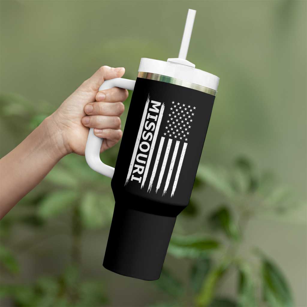 USA Flag Missouri State Pride Tumbler With Handle Missourian Pride