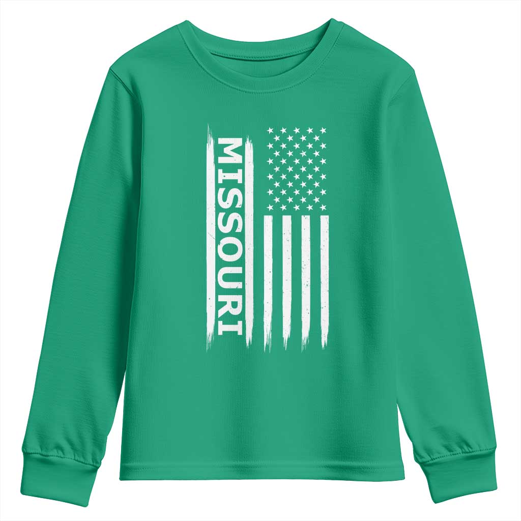 USA Flag Missouri State Pride Youth Sweatshirt Missourian Pride