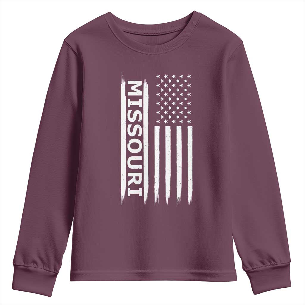 USA Flag Missouri State Pride Youth Sweatshirt Missourian Pride