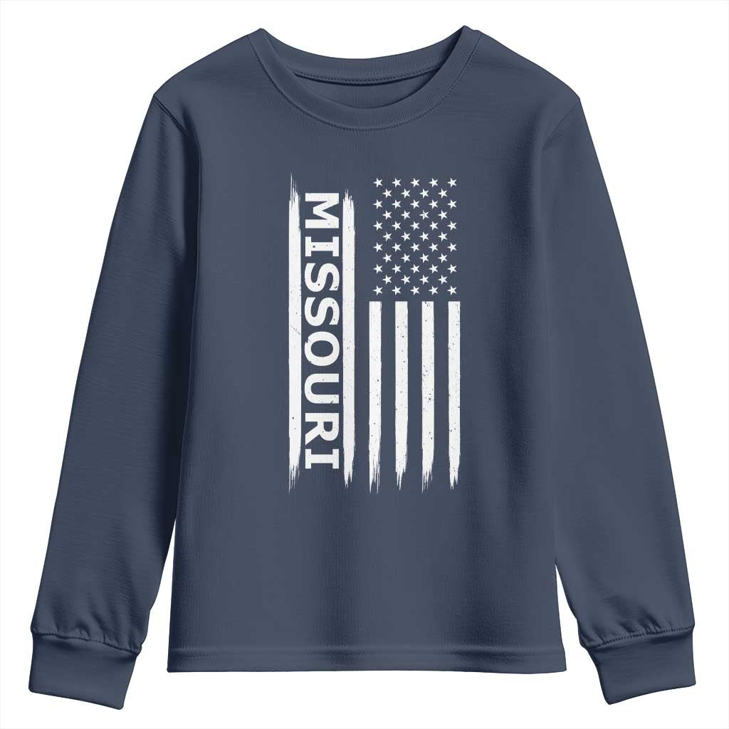 USA Flag Missouri State Pride Youth Sweatshirt Missourian Pride