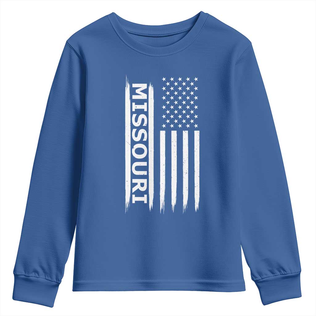 USA Flag Missouri State Pride Youth Sweatshirt Missourian Pride