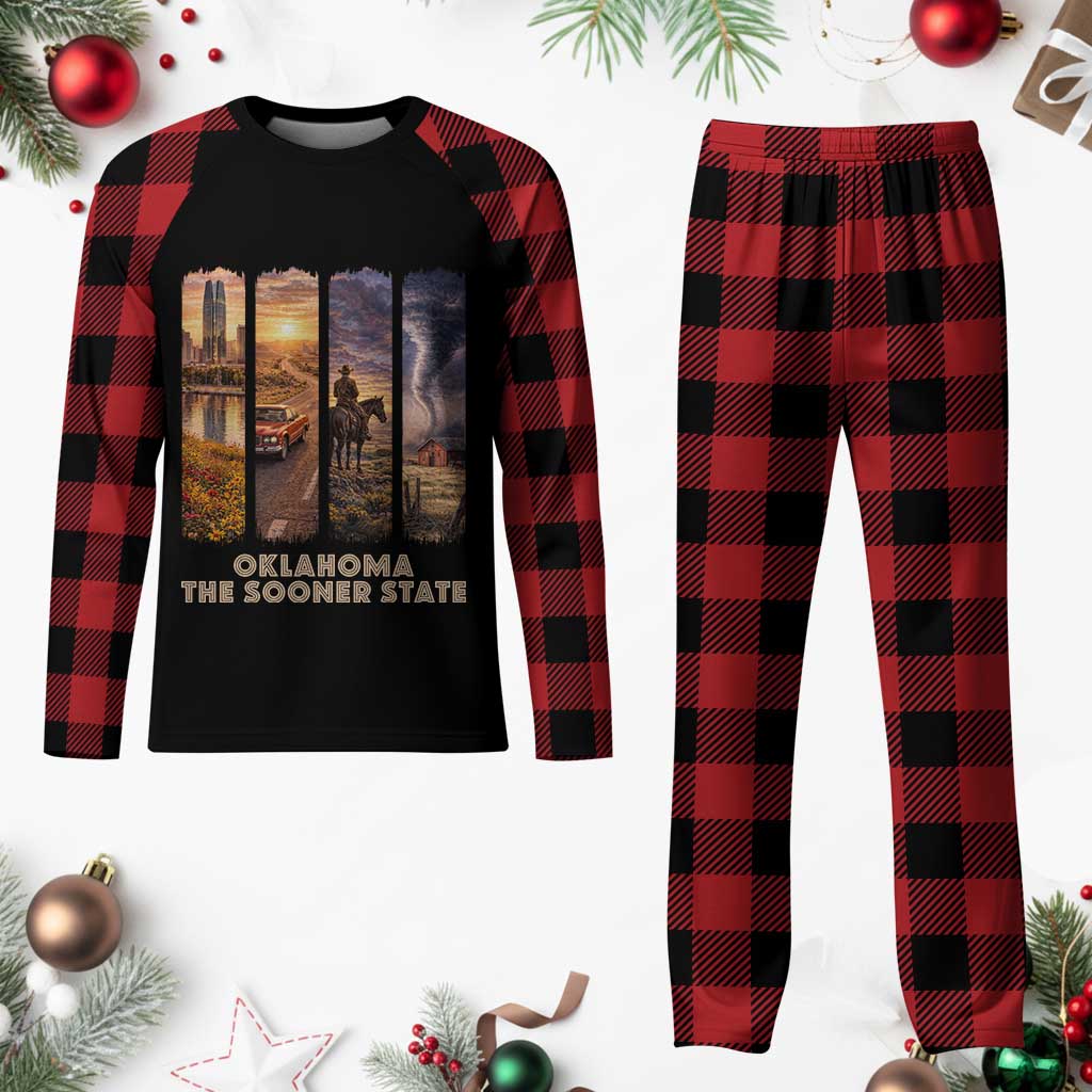 The Sooner State Pride Plaid Pajama Set Gift for Oklahomans