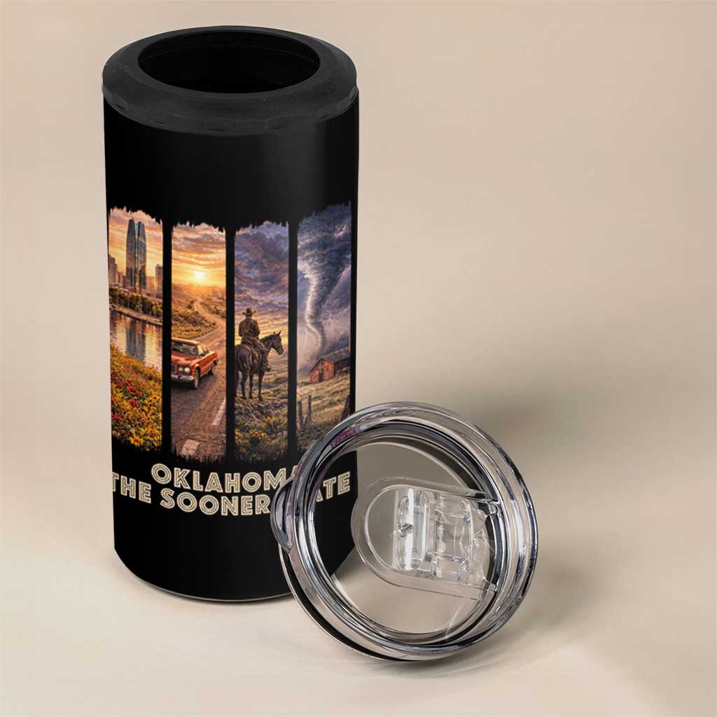 The Sooner State Pride 4 in 1 Can Cooler Tumbler Gift for Oklahomans