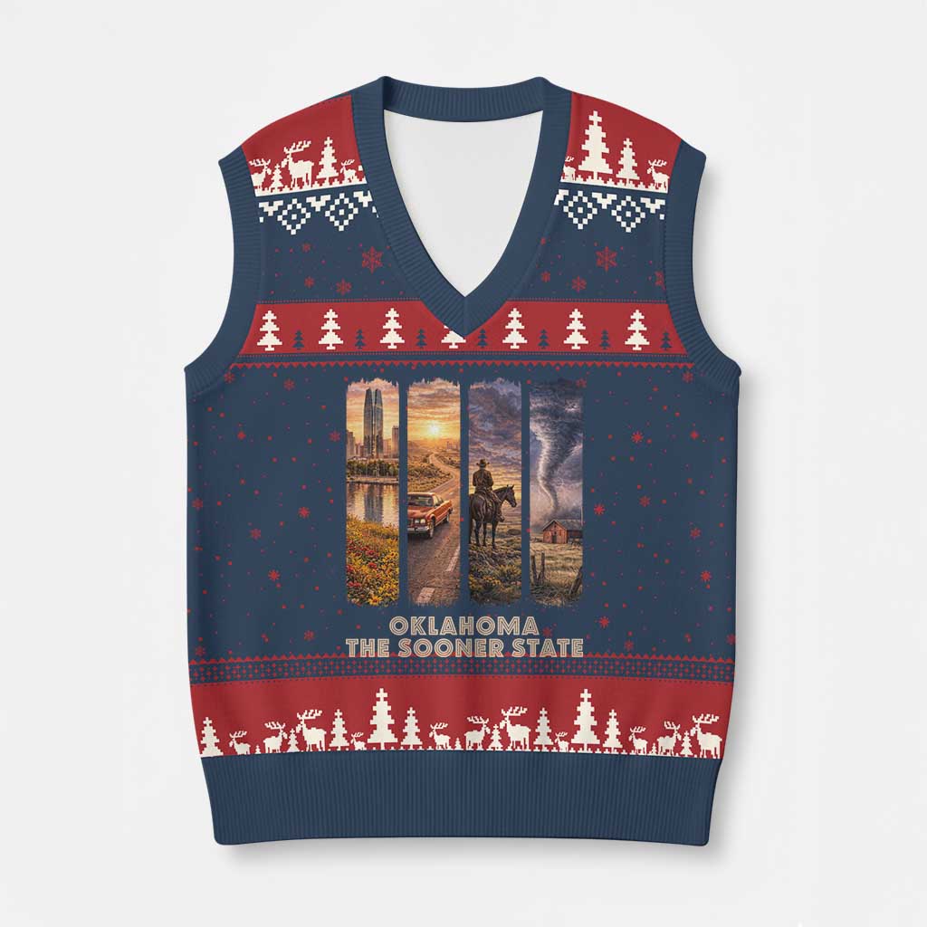 The Sooner State Pride V-Neck Knit Sweater Vest Gift for Oklahomans