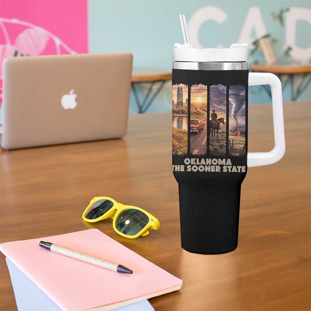 The Sooner State Pride Tumbler With Handle Gift for Oklahomans