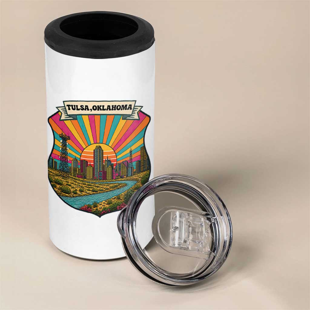 Route Highway 66 Tulsa Oklahoma 4 in 1 Can Cooler Tumbler Mother Road Travel Gift