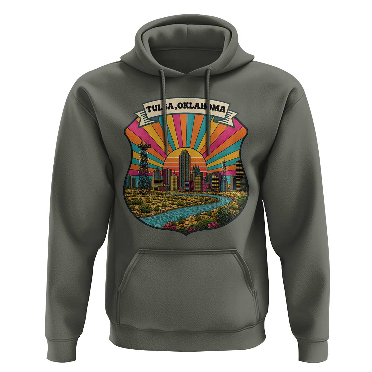 Route Highway 66 Tulsa Oklahoma Hoodie Mother Road Travel Gift