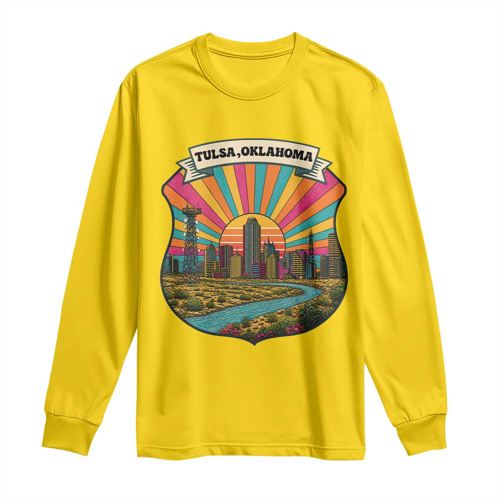 Route Highway 66 Tulsa Oklahoma Long Sleeve Shirt Mother Road Travel Gift