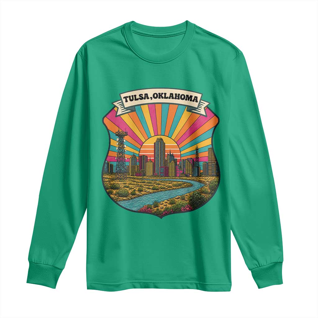 Route Highway 66 Tulsa Oklahoma Long Sleeve Shirt Mother Road Travel Gift