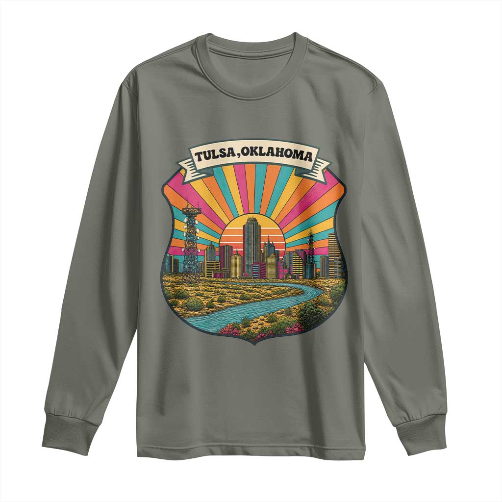 Route Highway 66 Tulsa Oklahoma Long Sleeve Shirt Mother Road Travel Gift