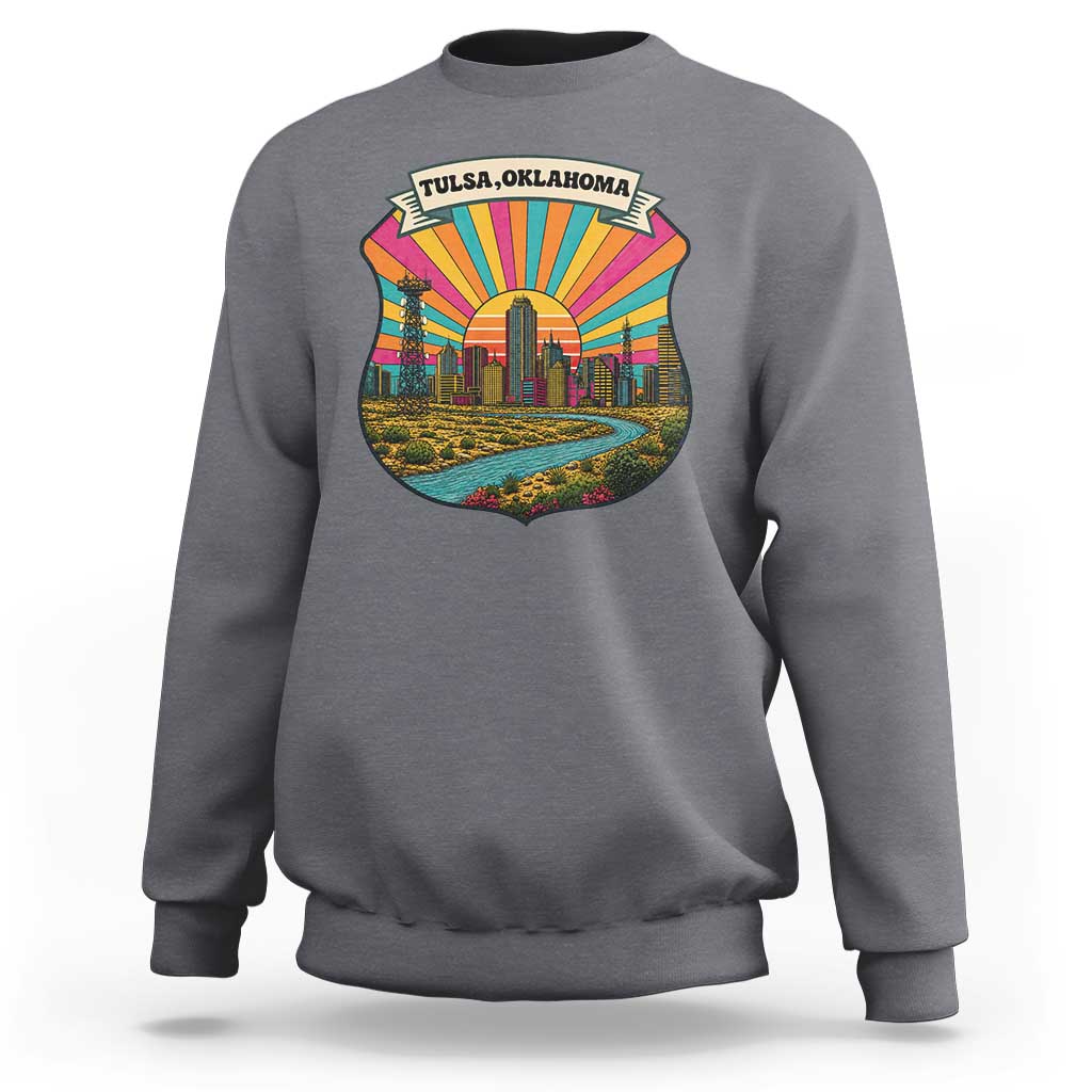 Route Highway 66 Tulsa Oklahoma Sweatshirt Mother Road Travel Gift