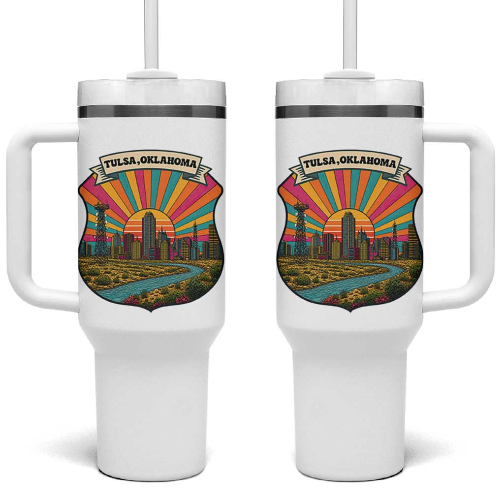 Route Highway 66 Tulsa Oklahoma Tumbler With Handle Mother Road Travel Gift