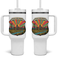 Route Highway 66 Tulsa Oklahoma Tumbler With Handle Mother Road Travel Gift