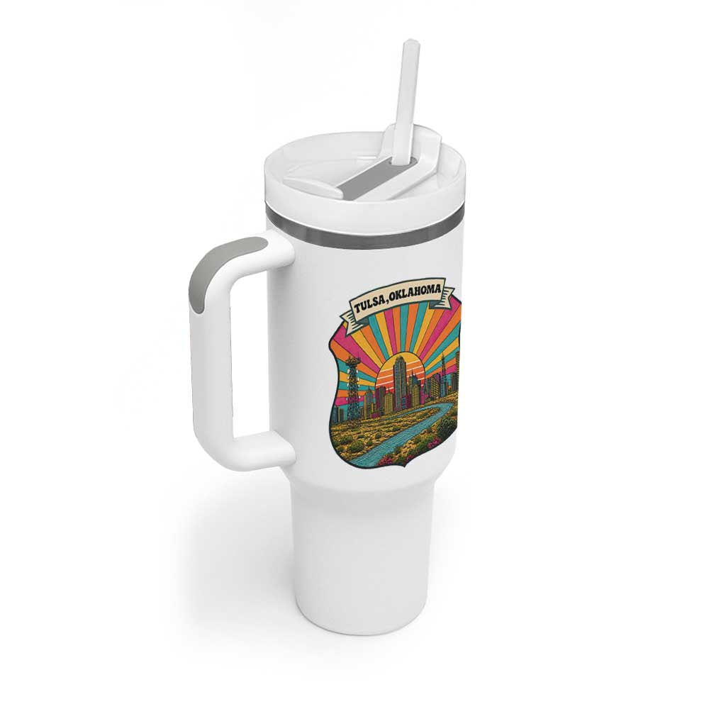 Route Highway 66 Tulsa Oklahoma Tumbler With Handle Mother Road Travel Gift