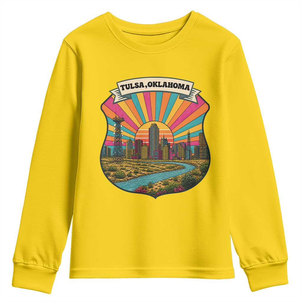 Route Highway 66 Tulsa Oklahoma Youth Sweatshirt Mother Road Travel Gift