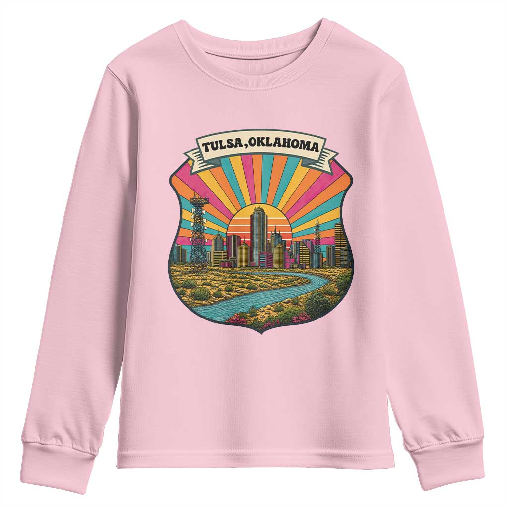 Route Highway 66 Tulsa Oklahoma Youth Sweatshirt Mother Road Travel Gift