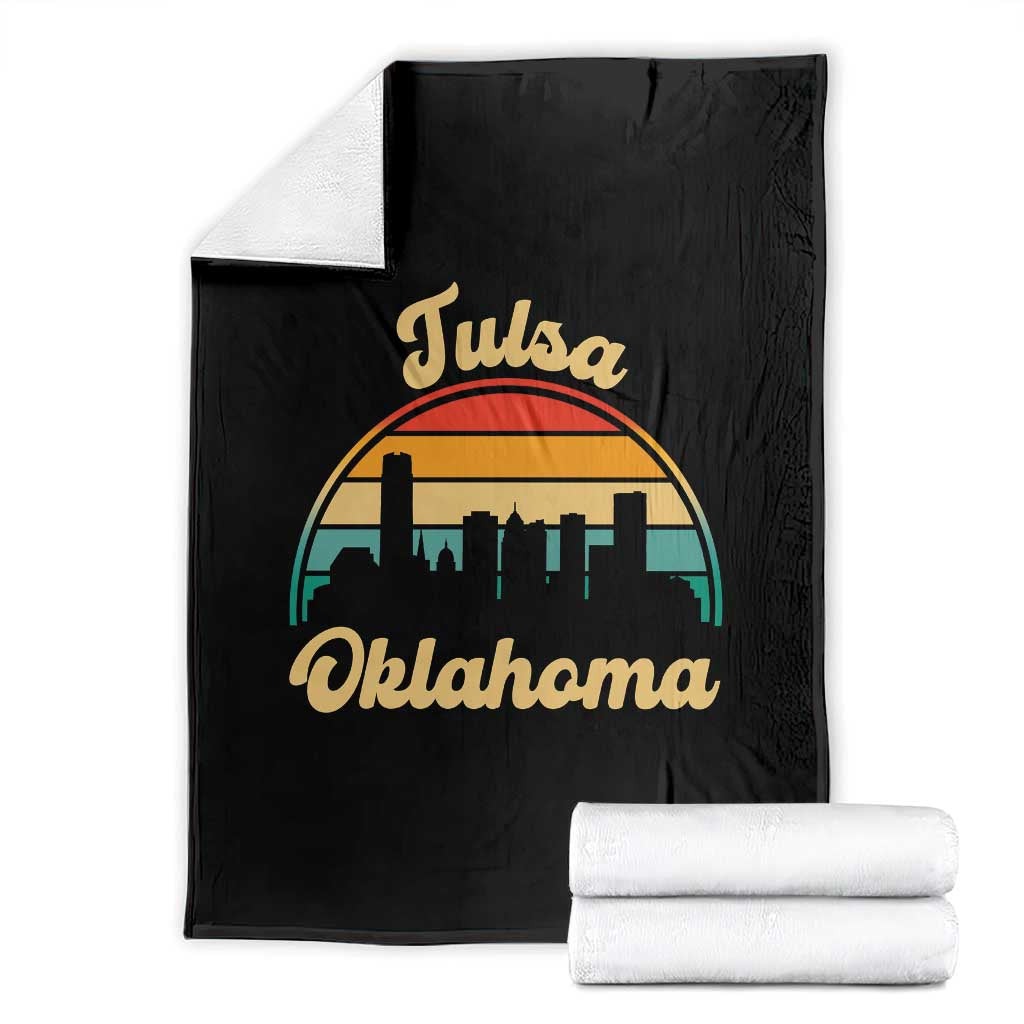 Vintage Tulsa Oklahoma Pride Throw Blanket Proud Oklahoman Gift