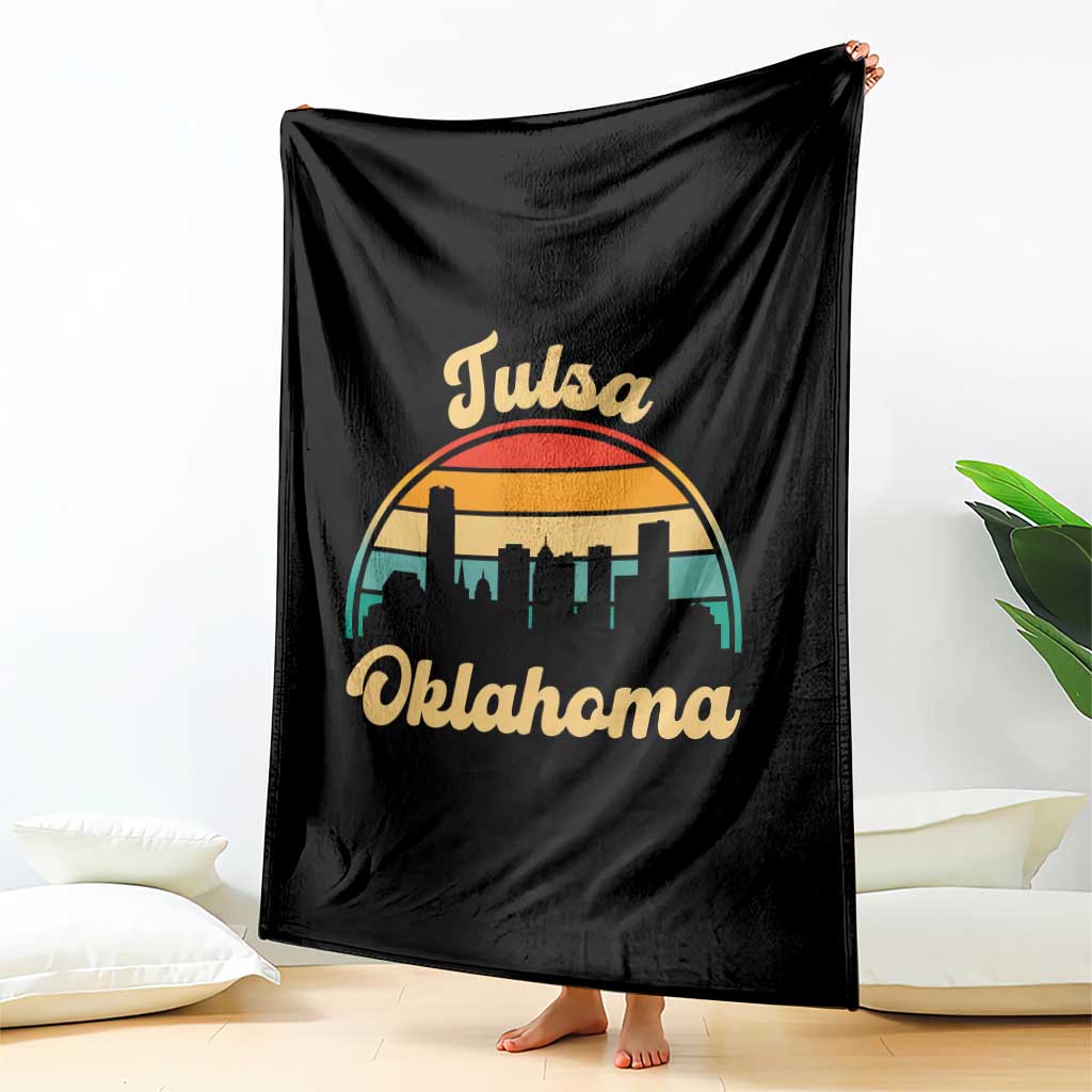 Vintage Tulsa Oklahoma Pride Throw Blanket Proud Oklahoman Gift