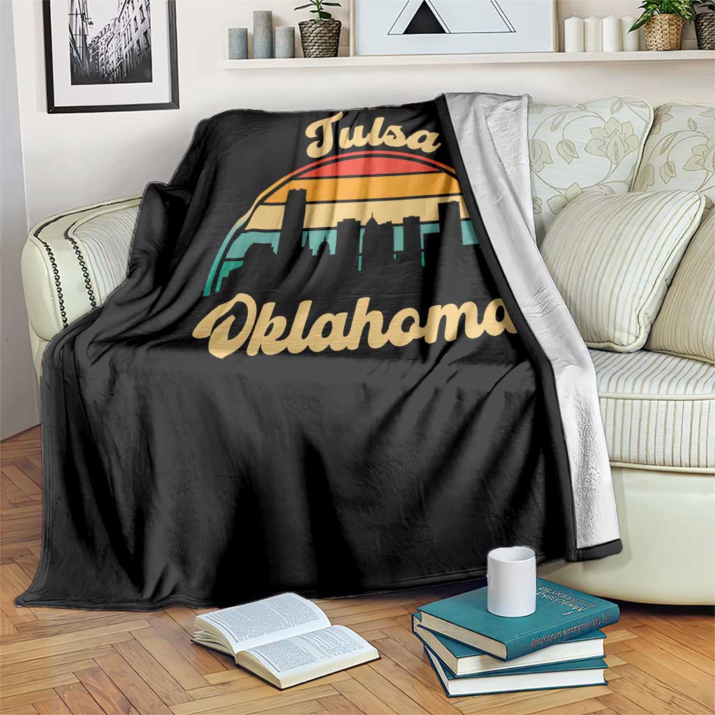 Vintage Tulsa Oklahoma Pride Throw Blanket Proud Oklahoman Gift