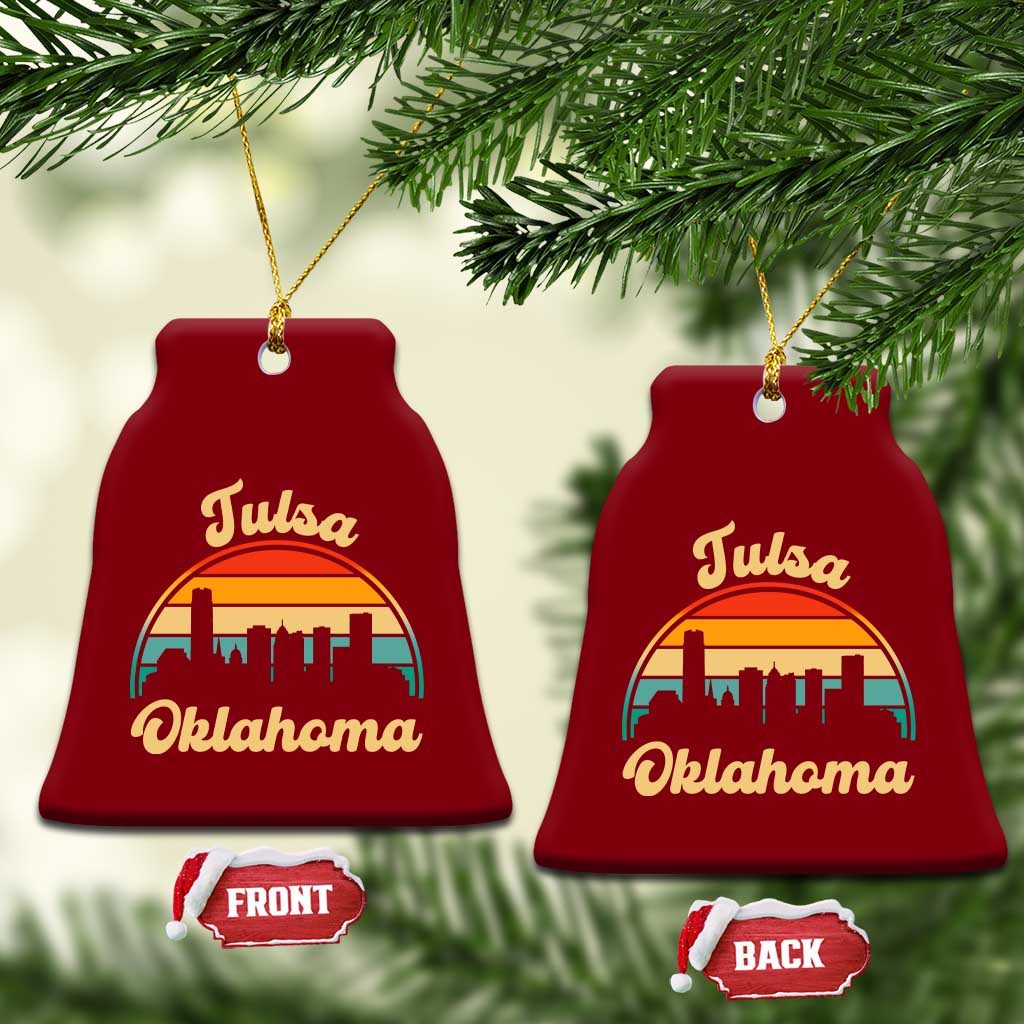 Vintage Tulsa Oklahoma Pride Ceramic Ornament Proud Oklahoman Gift