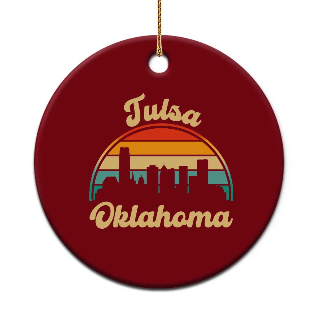 Vintage Tulsa Oklahoma Pride Ceramic Ornament Proud Oklahoman Gift