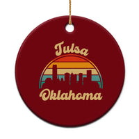 Vintage Tulsa Oklahoma Pride Ceramic Ornament Proud Oklahoman Gift