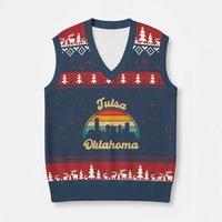 Vintage Tulsa Oklahoma Pride V-Neck Knit Sweater Vest Proud Oklahoman Gift