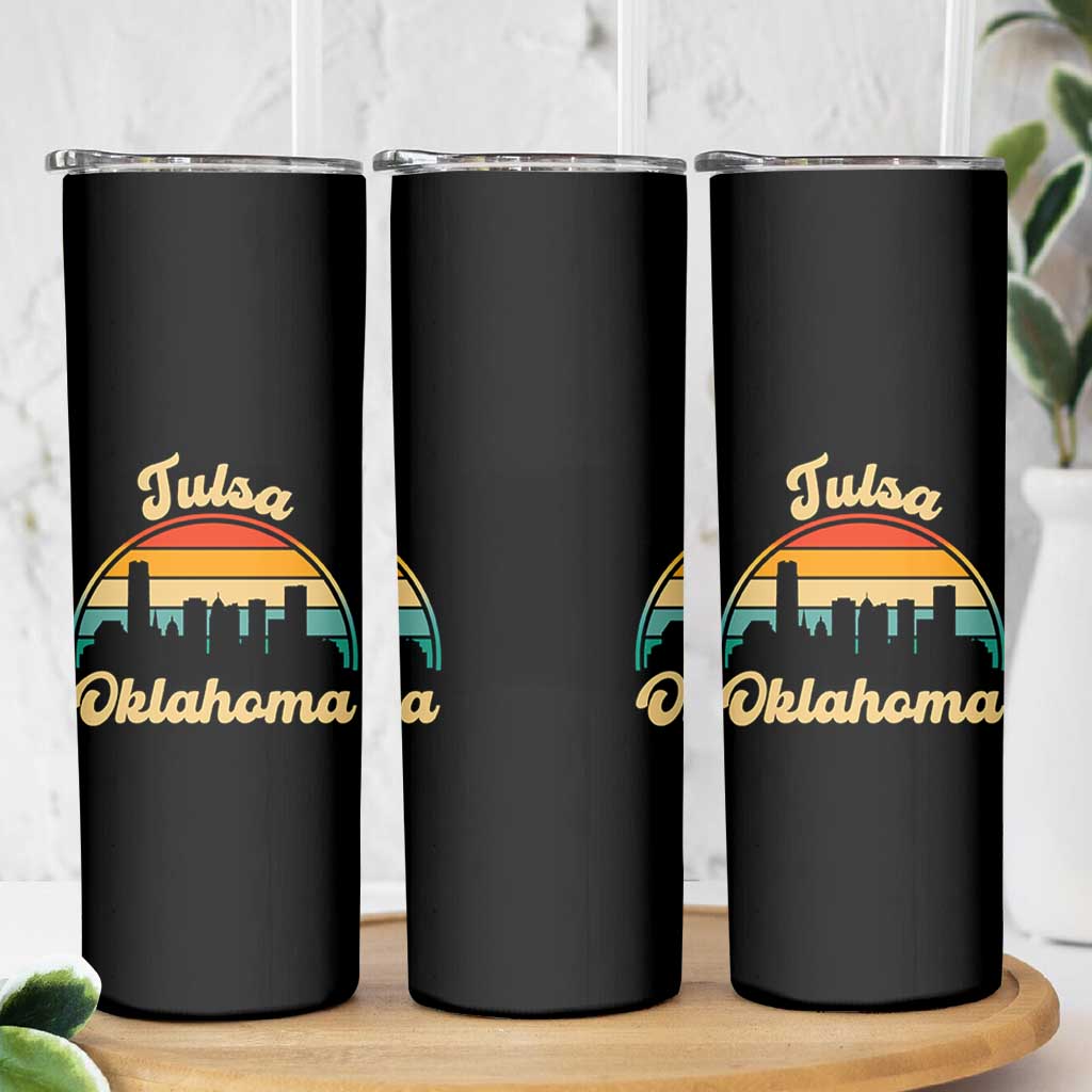 Vintage Tulsa Oklahoma Pride Skinny Tumbler Proud Oklahoman Gift