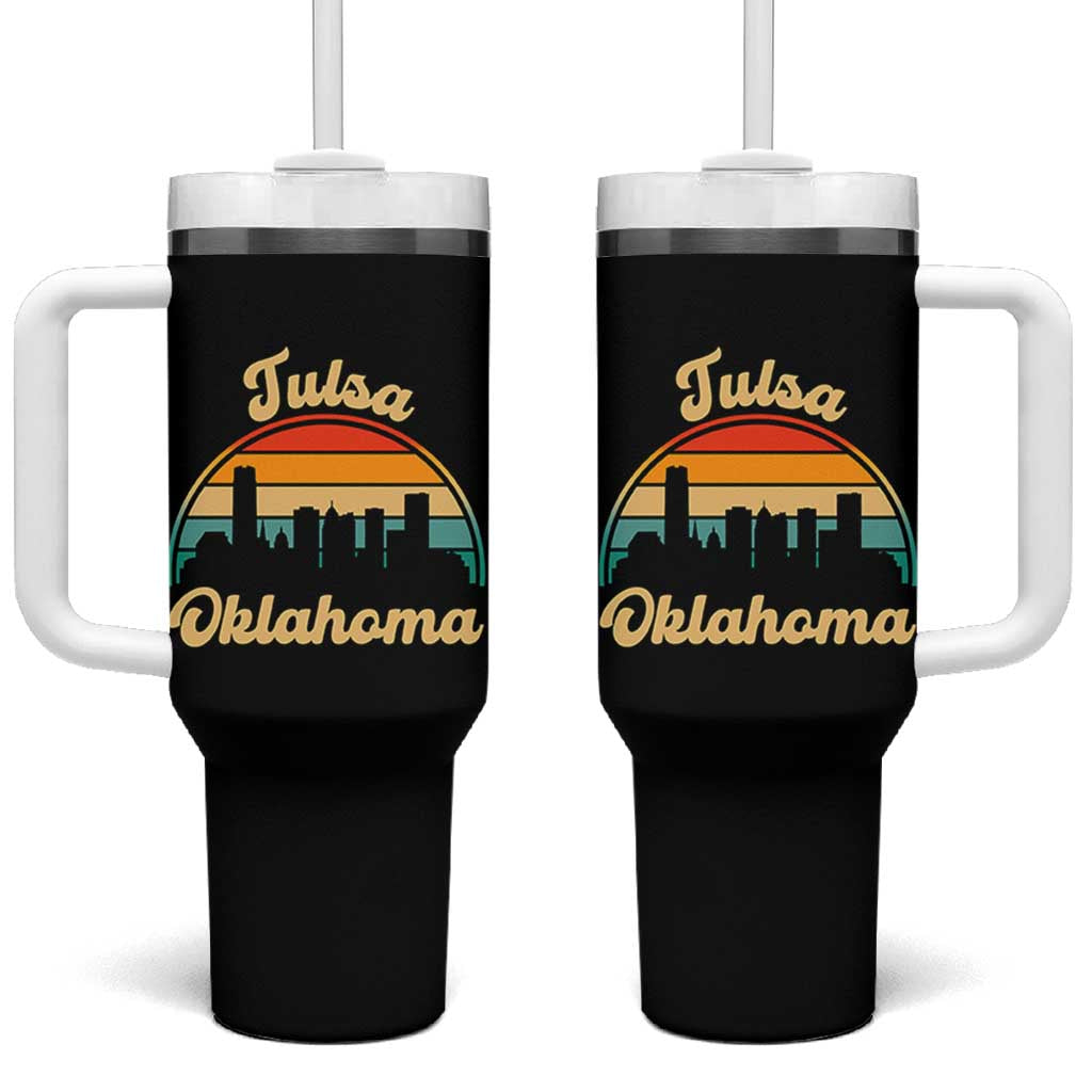 Vintage Tulsa Oklahoma Pride Tumbler With Handle Proud Oklahoman Gift
