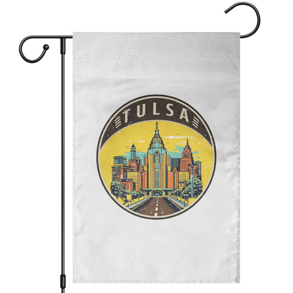 Vintage Tulsa Oklahoma Cityscape Pride Garden Flag