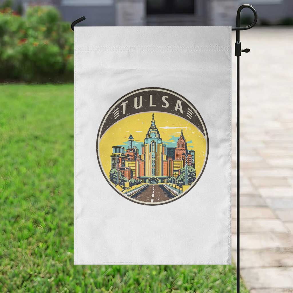 Vintage Tulsa Oklahoma Cityscape Pride Garden Flag