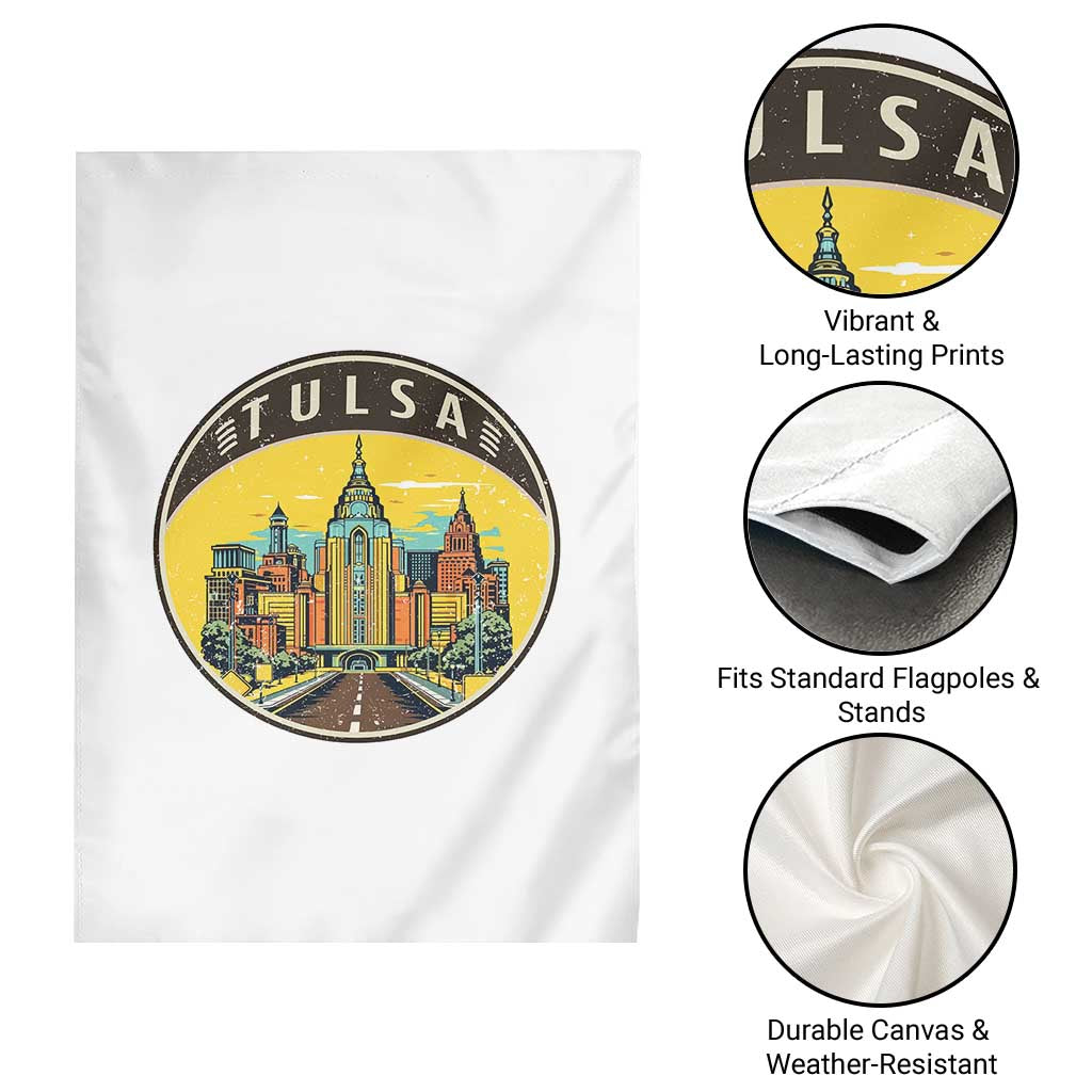 Vintage Tulsa Oklahoma Cityscape Pride Garden Flag