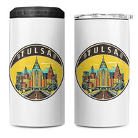 Vintage Tulsa Oklahoma Cityscape Pride 4 in 1 Can Cooler Tumbler