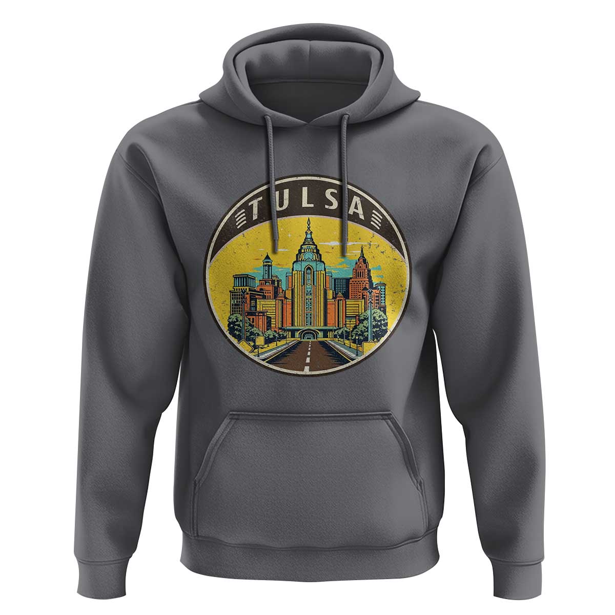 Vintage Tulsa Oklahoma Cityscape Pride Hoodie