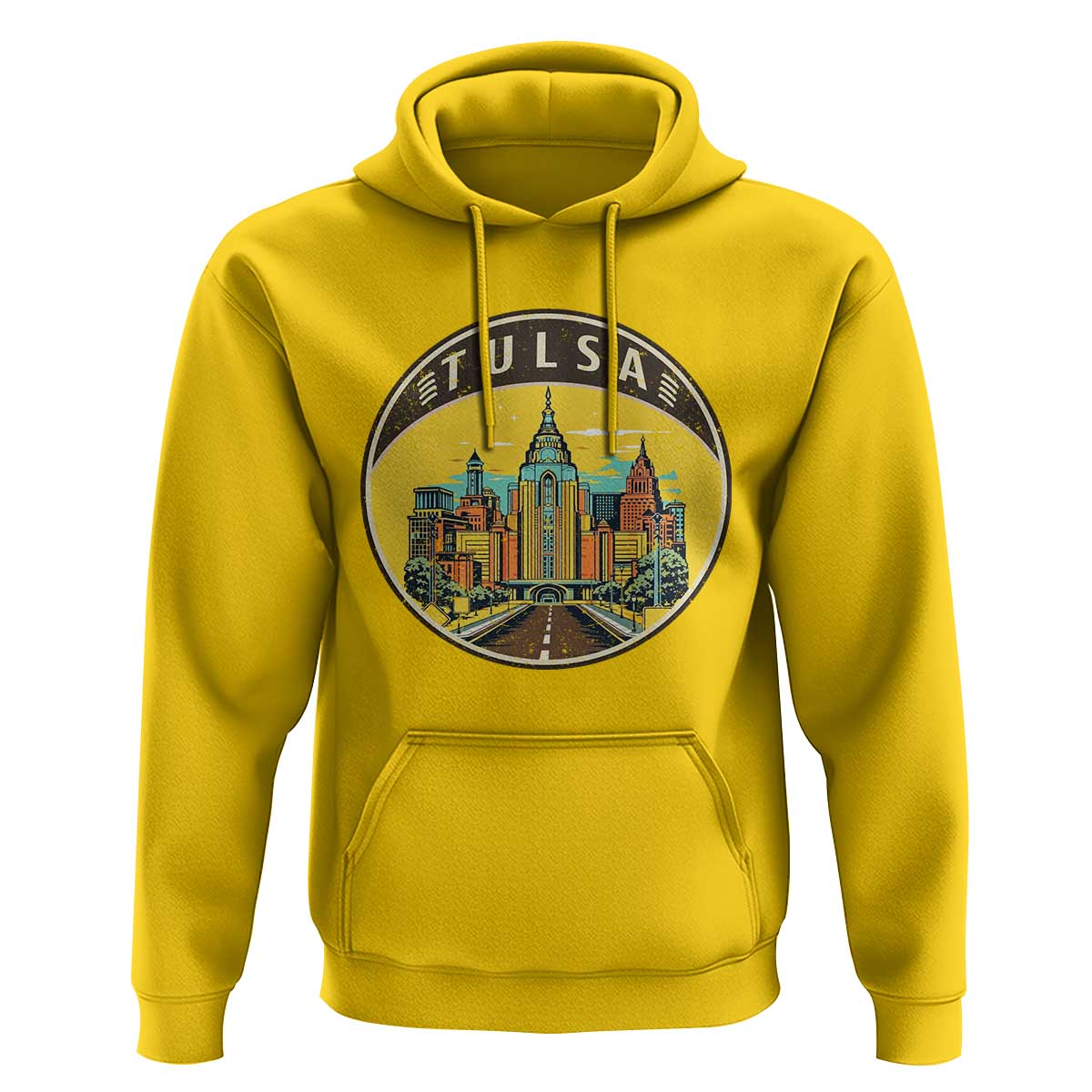 Vintage Tulsa Oklahoma Cityscape Pride Hoodie