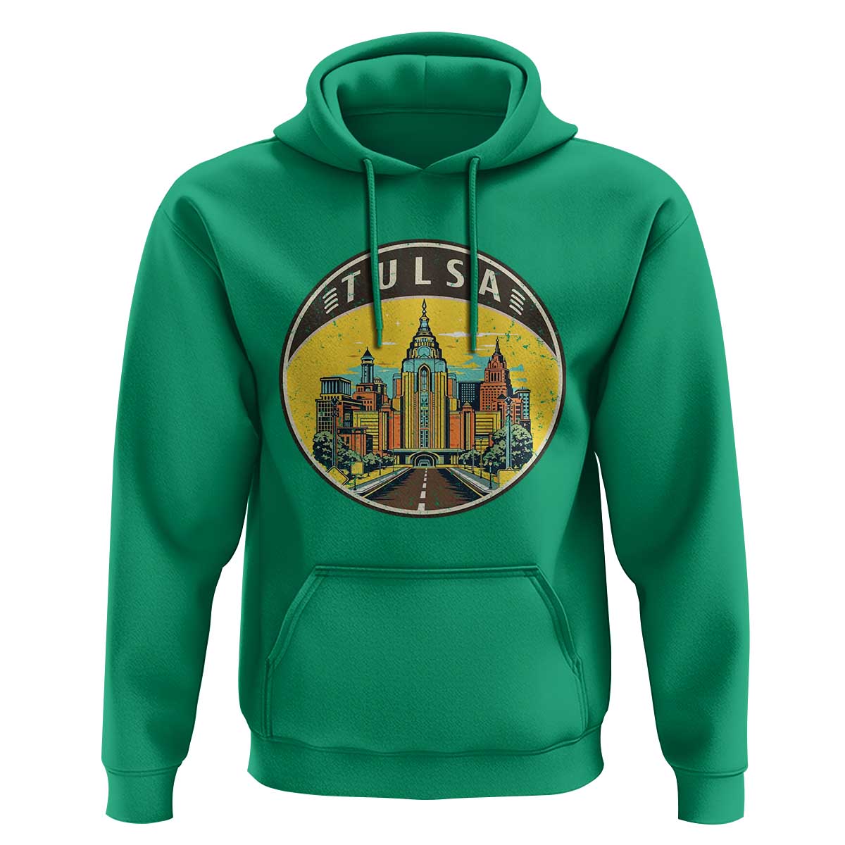 Vintage Tulsa Oklahoma Cityscape Pride Hoodie
