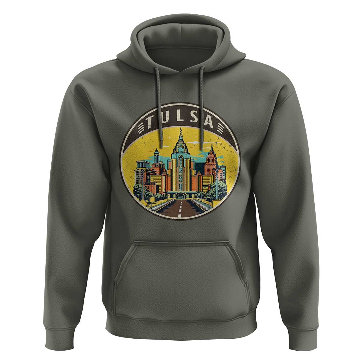 Vintage Tulsa Oklahoma Cityscape Pride Hoodie