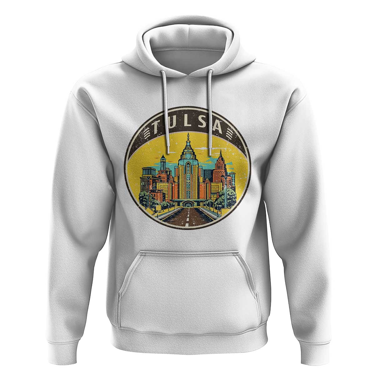Vintage Tulsa Oklahoma Cityscape Pride Hoodie