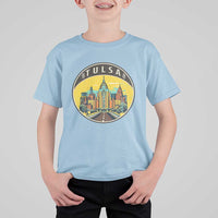 Vintage Tulsa Oklahoma Cityscape Pride T Shirt For Kid