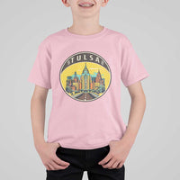 Vintage Tulsa Oklahoma Cityscape Pride T Shirt For Kid