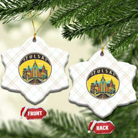 Vintage Tulsa Oklahoma Cityscape Pride Ceramic Ornament