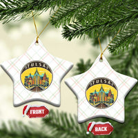Vintage Tulsa Oklahoma Cityscape Pride Ceramic Ornament