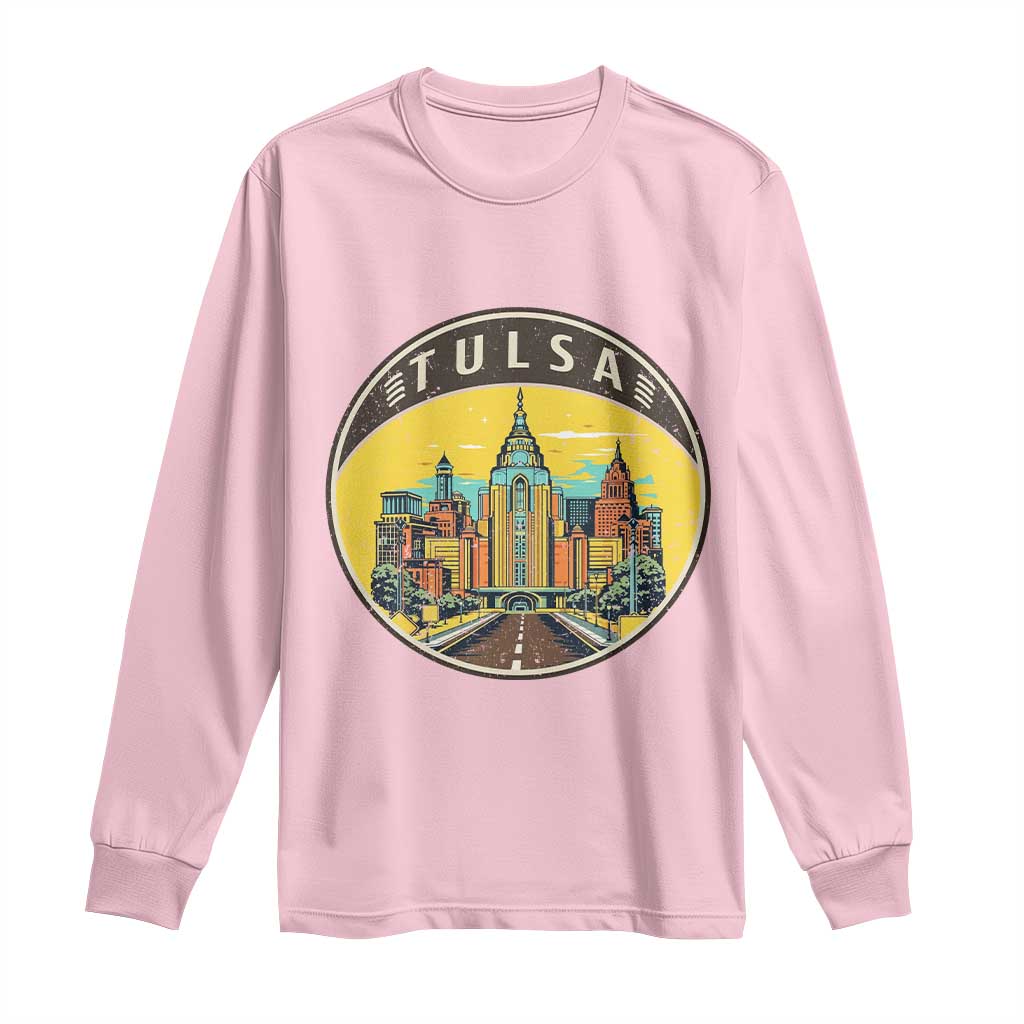 Vintage Tulsa Oklahoma Cityscape Pride Long Sleeve Shirt