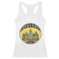 Vintage Tulsa Oklahoma Cityscape Pride Racerback Tank Top