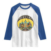 Vintage Tulsa Oklahoma Cityscape Pride Raglan Shirt